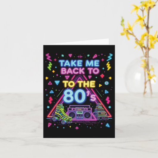 80年代にタイムスリップ 懐かしのレトロ オールドスクール エキサイティング カード (黄色い花)