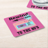 80年代に巻き戻す スクエアペーパーコースター (アングル)