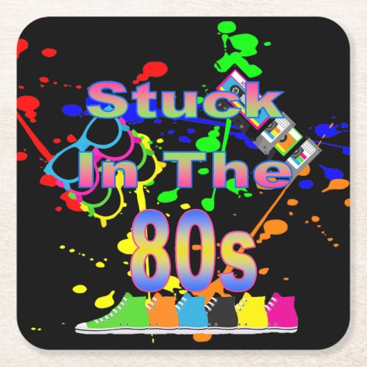 80年代に行き詰まる スクエアペーパーコースター (正面)