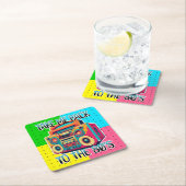 80年代に連れ戻す |レトロ スクエアペーパーコースター (インサイチュ)