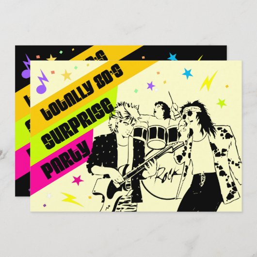 80年代のびっくりパーティ 招待状 (正面/裏面)