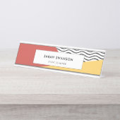 80年代のアーポップ・アートのトパターン デスクネームプレート (正面)