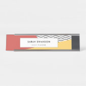 80年代のアーポップ・アートのトパターン デスクネームプレート (正面)