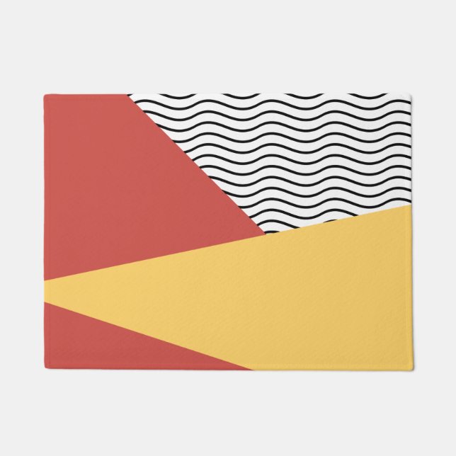 80年代のアーポップ・アートのトパターン ドアマット (正面)