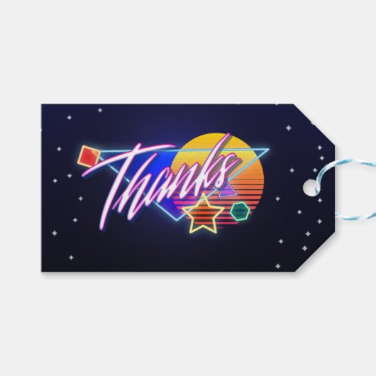 80年代のギフト感謝していラベルに戻る ギフトタグ (正面(横))