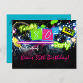 80年代のクラブ誕生日パーティー招待状 インビテーションポストカード (正面/裏面)