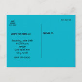 80年代のクラブ誕生日パーティー招待状 インビテーションポストカード (裏面)