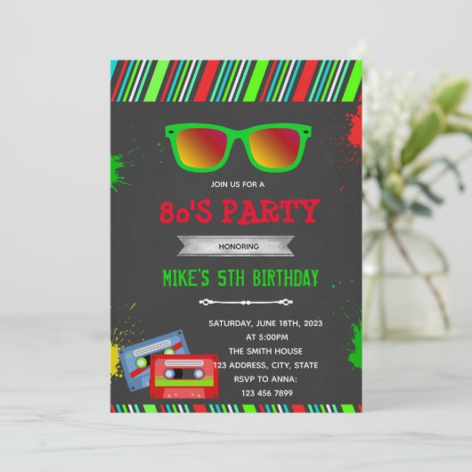 80年代のクリスマスパーティー招待状 招待状 (スタンド正面)