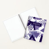 80年代のクール抽象芸術 |紫色のパッションシェイプのカスタム ノートブック (内部)