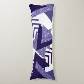 80年代のクール抽象芸術 |紫色のパッションシェイプパターン ボディピロー (正面縦)