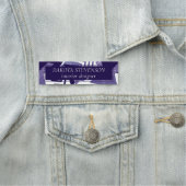 80年代のクール抽象芸術 |紫色のパッションシェイプパターン 名札 (インサイチュ)