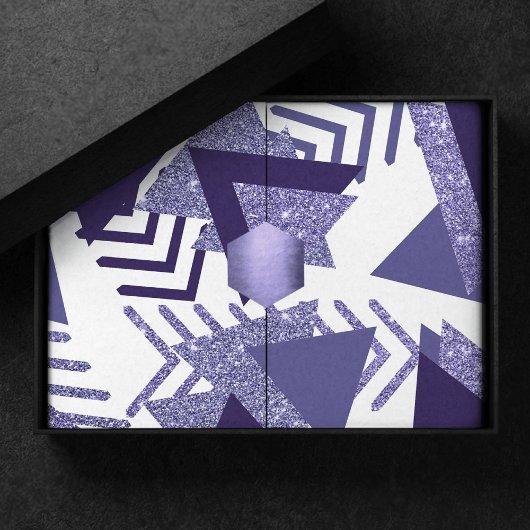 80年代のクール抽象芸術 |紫色のパッションシェイプパターン 薄葉紙