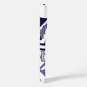 80年代のクール抽象芸術 |紫色のパッションシェイプモノグラム Case-Mate iPhoneケース (裏面 / 右)