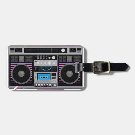 80年代のゲットーの発破工のboombox ラゲッジタグ (正面横)