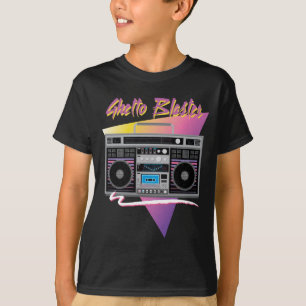 80年代のゲットーの発破工のboombox tシャツ