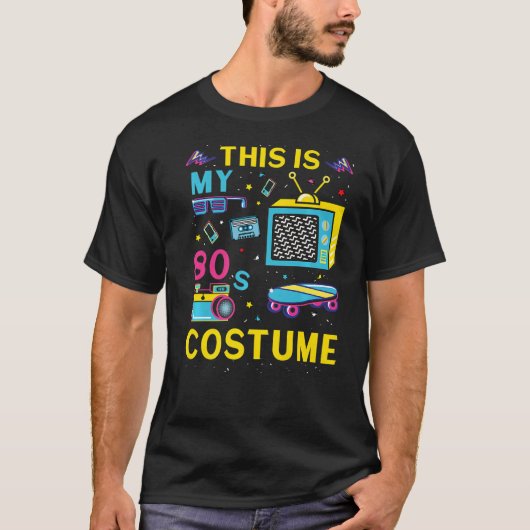 80年代のコスチューム80年代のテーマパーティー Tシャツ (正面)