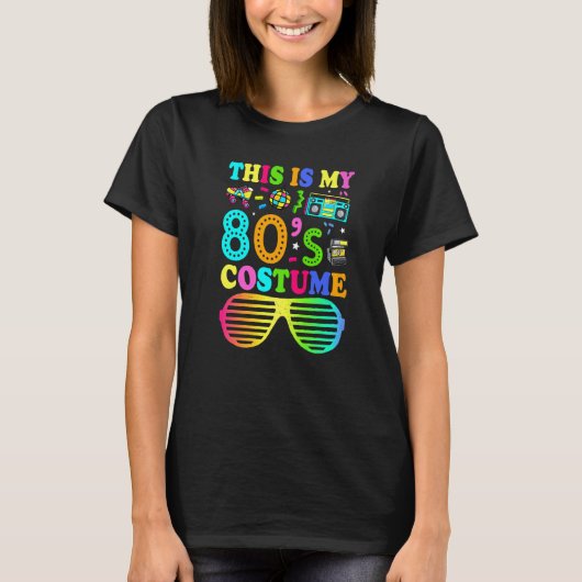 80年代のコスチューム80年代のパーティー1980年代のハロウィーン Tシャツ (正面)