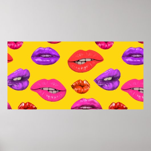 80年代のスタイルのシームレスなパターン ポスター (正面)