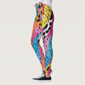 80年代のスタイルの明るい色のレギンス レギンス (左)