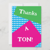 80年代のスタイルはっきりしたの形状と色 サンキューカード (正面)