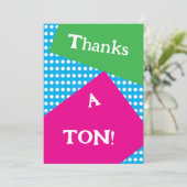 80年代のスタイルはっきりしたの形状と色 サンキューカード (スタンド正面)