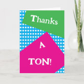 80年代のスタイルはっきりしたの形状と色 サンキューカード (正面)