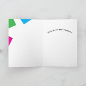 80年代のスタイルはっきりしたの形状と色 サンキューカード (内部)