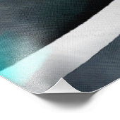 80年代のターコイズと灰色のアーチ型の線のパターン フォトプリント (角)