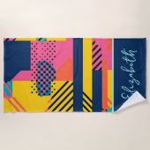 80年代のトレンディー ビーチタオル (正面)