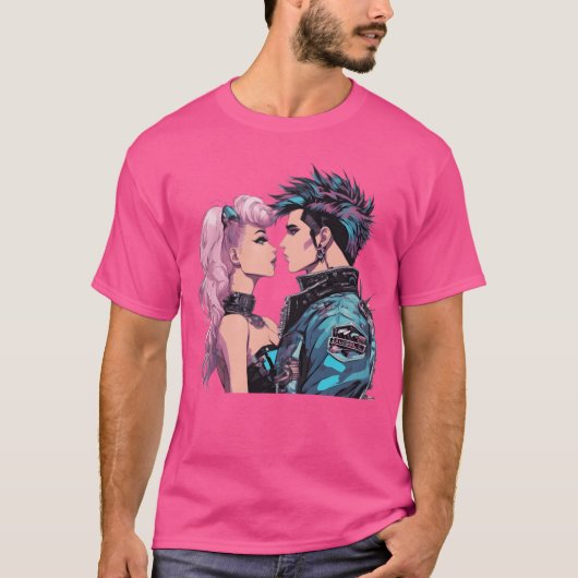 80年代のニューウェーブスタイルのギフト Tシャツ (正面)