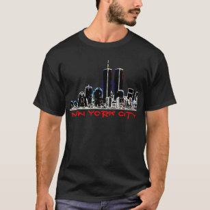 80年代のニューヨークシティのレトロのスカイライン Tシャツ