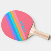 80年代のネオンストライプのの日の出 卓球ラケット (横)
