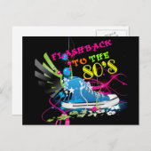 80年代のネオンスニーカーにフラッシュバック ポストカード (正面/裏面)