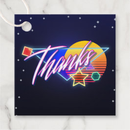 80年代のネオン感謝していメッセージカードに戻る フェイバータグ