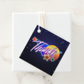 80年代のネオン感謝していメッセージカードに戻る フェイバータグ (インサイチュ)