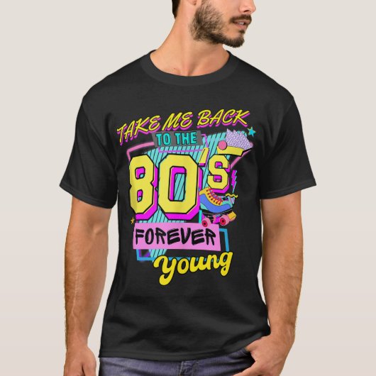 80年代のハロウィーンの衣装80年代に戻る Tシャツ (正面)