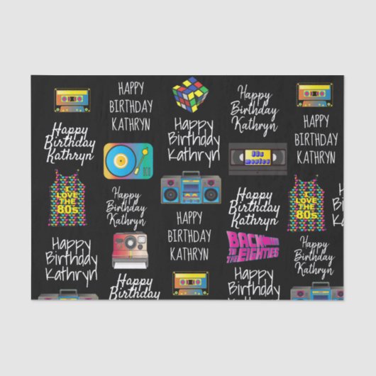 80年代のパーソナライズされたティッシュペーパー 薄葉紙 (正面)