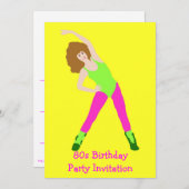 80年代のパーティの招待状80年代レトロ蛍光灯 招待状 (正面/裏面)