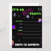 80年代のパーティー招待状 招待状 (正面/裏面)