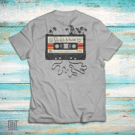 80年代のビーチミュージックカセットテープ ビンテージ レトロ サマー Tシャツ