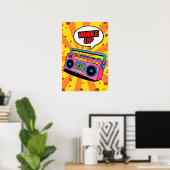 80年代のピンクのカセット ポップアート ポスター (ホームオフィス)