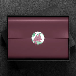 80年代のフレッシュアブストラクト｜ピンクとグリーンのシェイプモノグラム ラウンドシール