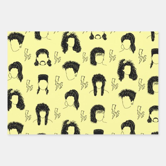 80年代のヘアスタイル ラッピングペーパーシート (正面)