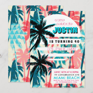 80年代のマイアミ・バースデーパーティーへようこそ 招待状