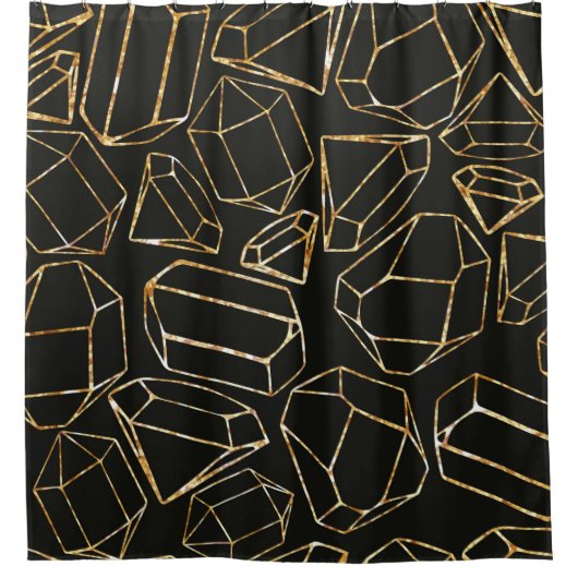 80年代のレトロなスタイルでシームレスな幾何学的パターン。ポップ・アートの シャワーカーテン (正面)