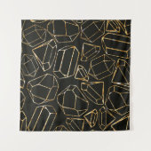 80年代のレトロなスタイルでシームレスな幾何学的パターン。ポップ・アートの タペストリー (正面(横))