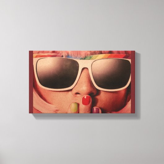 80年代のレトロなファッション キャンバスプリント (正面)