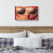 80年代のレトロなファッション キャンバスプリント (インサイチュ (寝室))