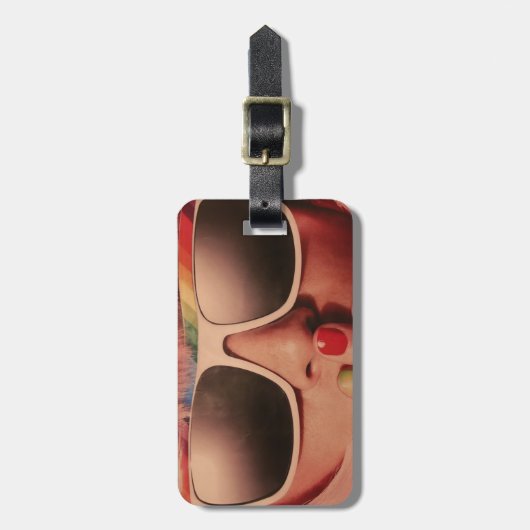 80年代のレトロなファッション ラゲッジタグ (正面縦)