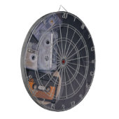 80年代のレトロのカセットテープおよびレコード ダーツボード (正面左)